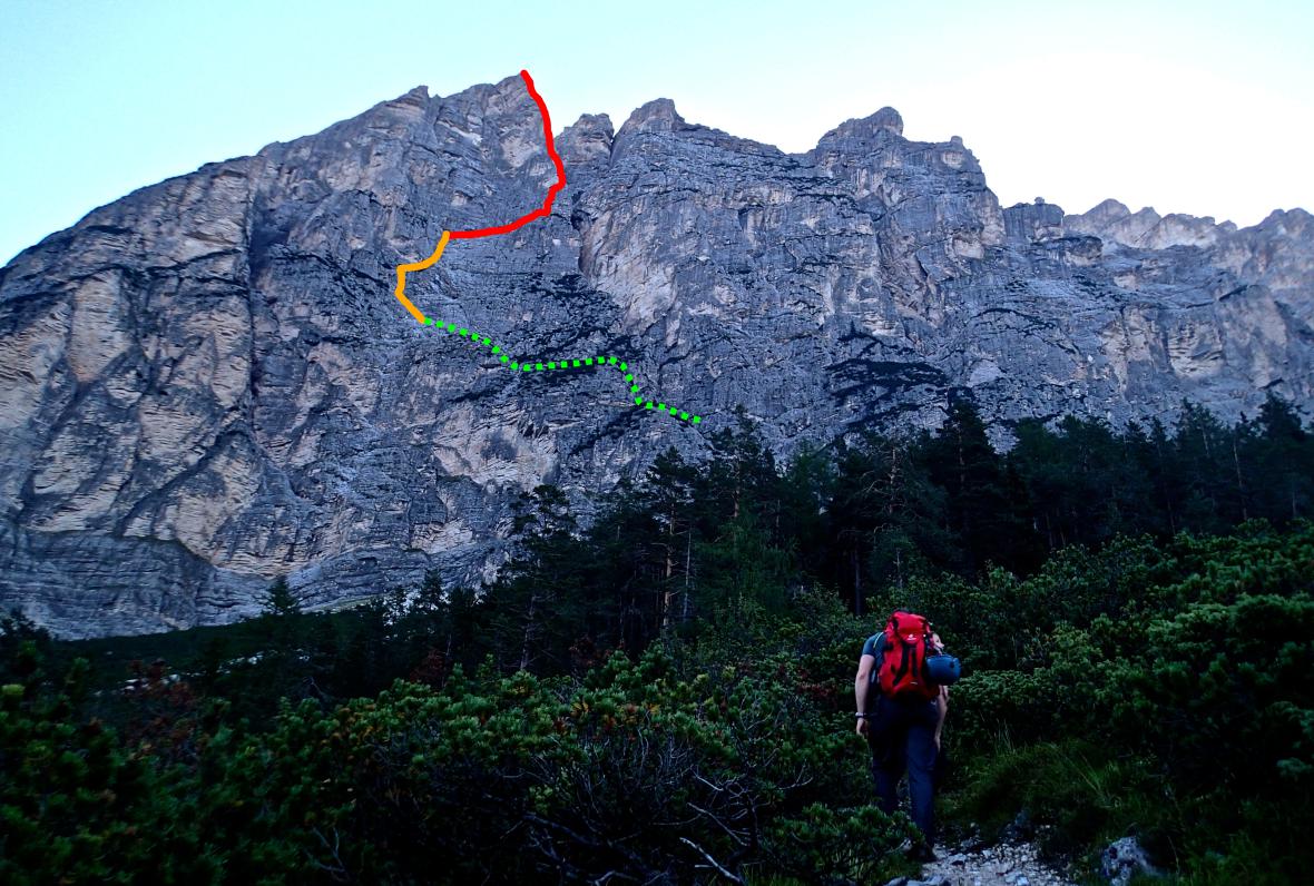 Line of Spigolo Jori on Punta Fiames