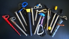 Various ice screws